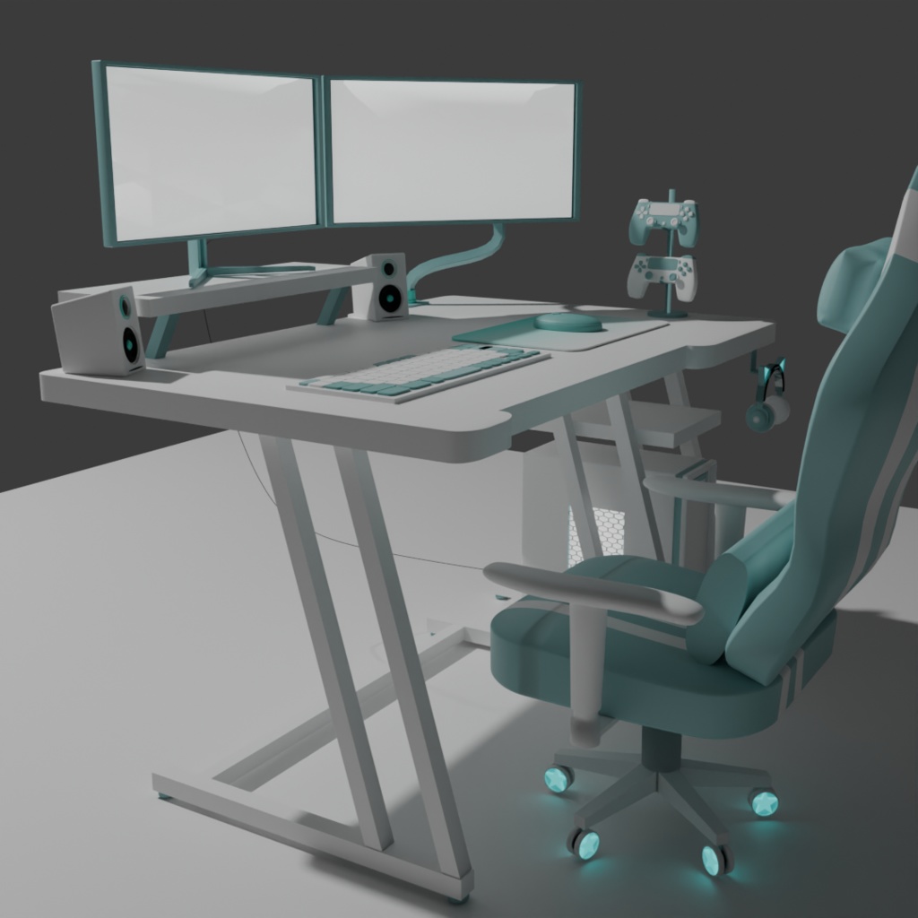 <3D>光るゲーミングデスクチェアセット 7color展開