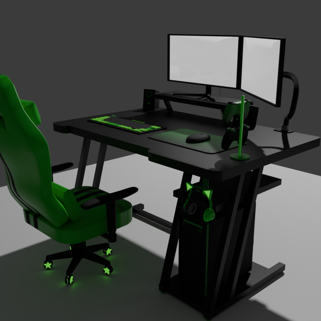 <3D>光るゲーミングデスクチェアセット 7color展開