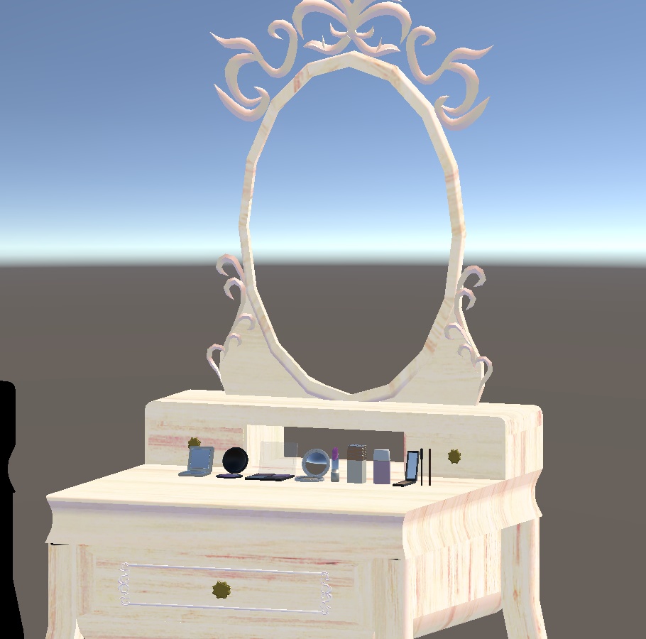 <3D>ドレッサーコスメセット white&black チェア7色展開