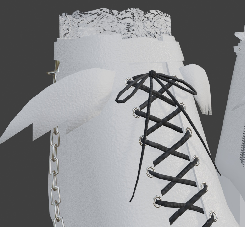 <3D>厚底ブーツ Black × white 2色セット◎サイズ調整シェイプキー付