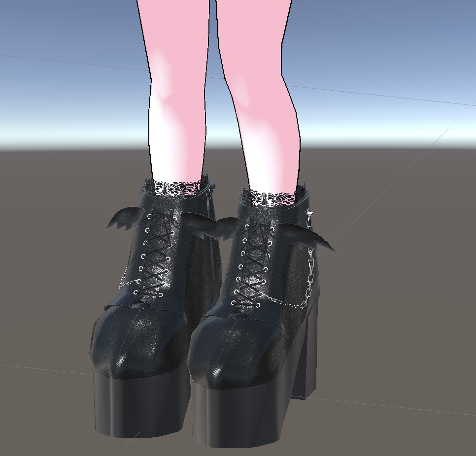 <3D>厚底ブーツ Black × white 2色セット◎サイズ調整シェイプキー付