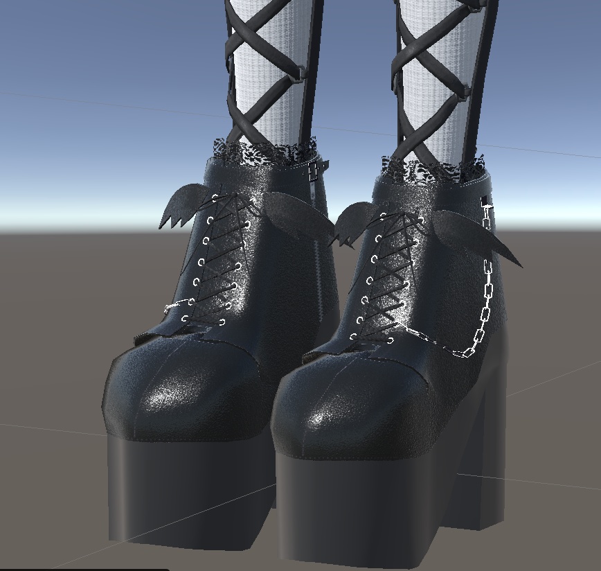 <3D>厚底ブーツ Black × white 2色セット◎サイズ調整シェイプキー付