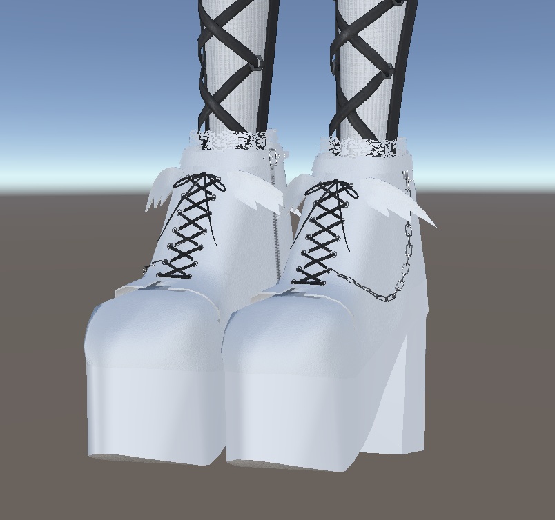 <3D>厚底ブーツ Black × white 2色セット◎サイズ調整シェイプキー付