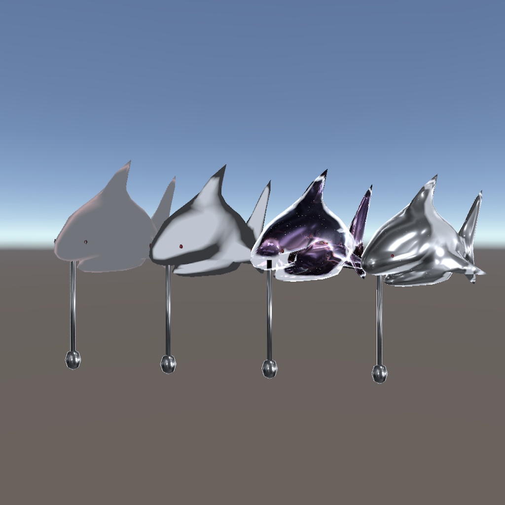 <3D>サメピアス4色セット◎シェイプキー付き