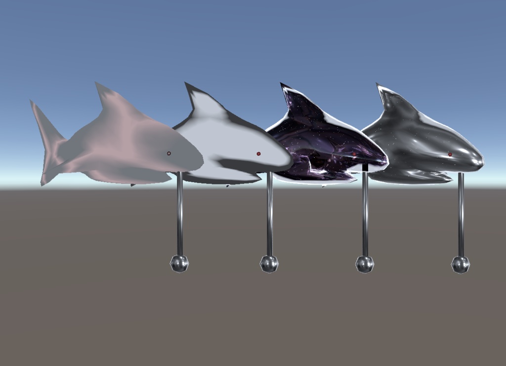 <3D>サメピアス4色セット◎シェイプキー付き