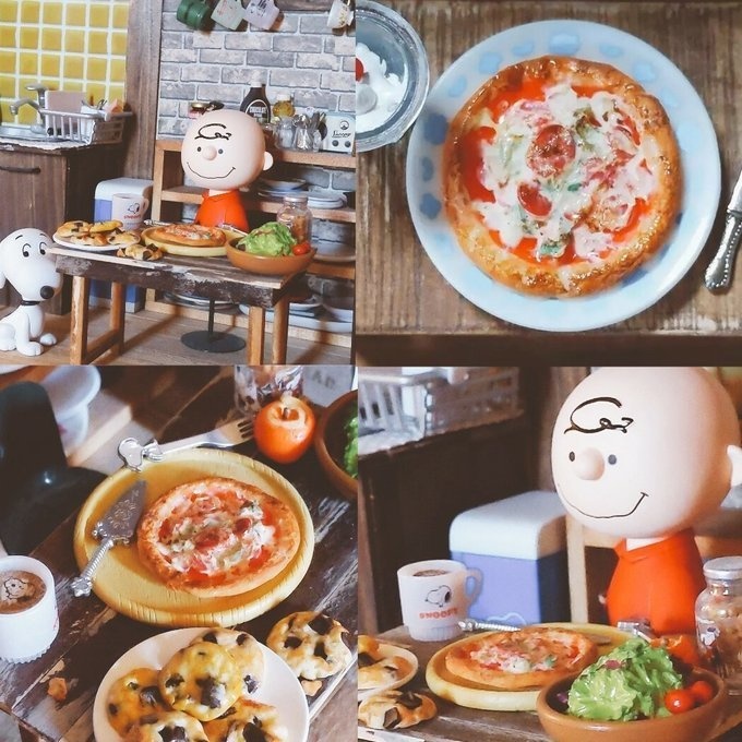 サラミのピザミニチュアフード