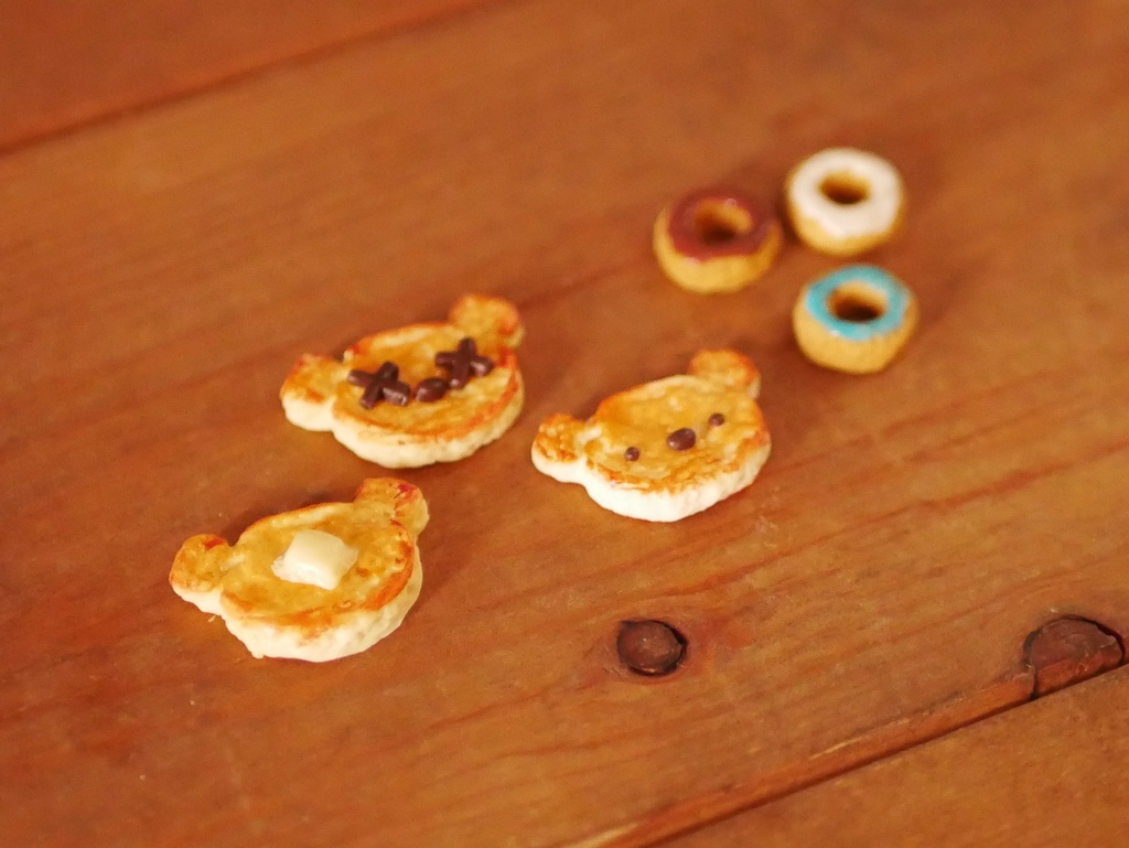 ミニチュアくまのパンケーキとドーナツセット