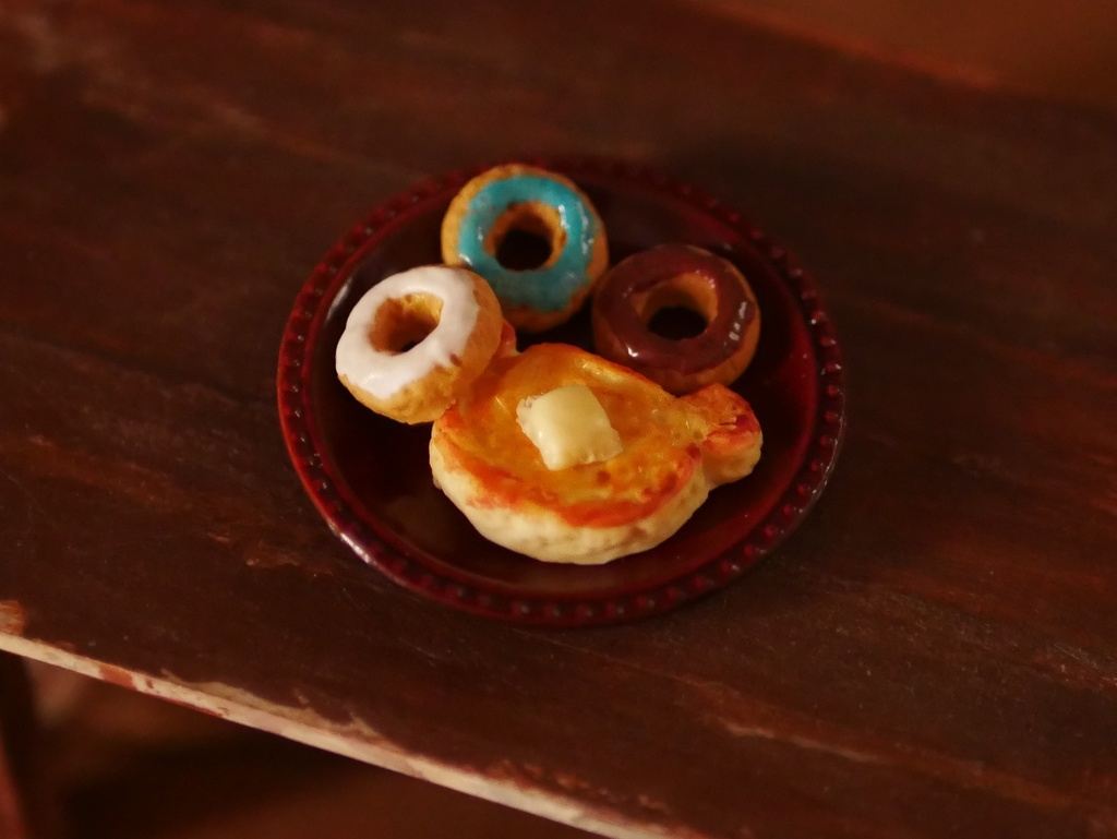 ミニチュアくまのパンケーキとドーナツセット