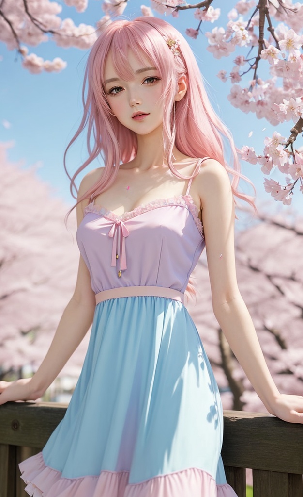 桜色の彼女 - 春の2Dポートレート 12枚セット【AI生成素材】