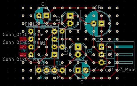 「手ハンダで使うユニバーサル基板用の配線図をKiCad(Ver5.1.6版 Ver8.0.6版)で作る。」Sahara's WebLog