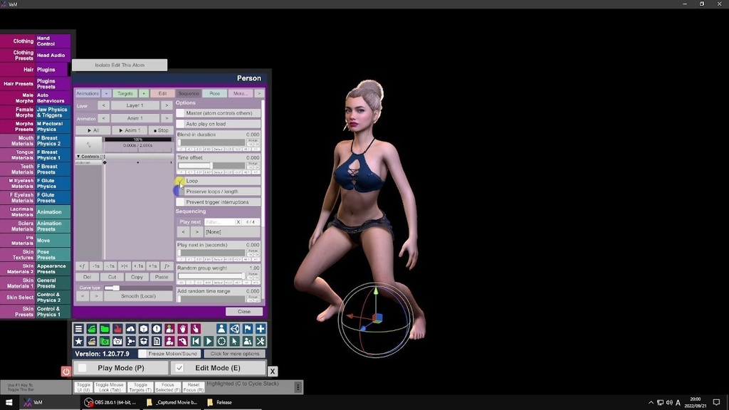 Virt A MateでTimelineを使ってHな腰の動きをさせるまでの操作動画