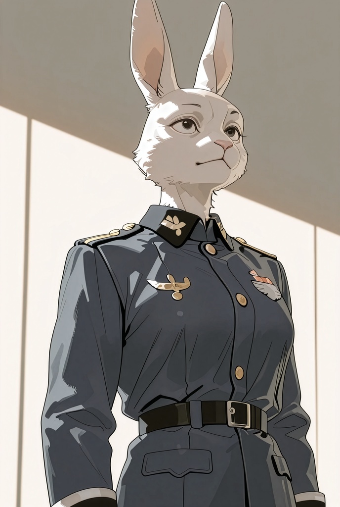 『#01 Rabbit Officer - ウサギ士官』素材4枚