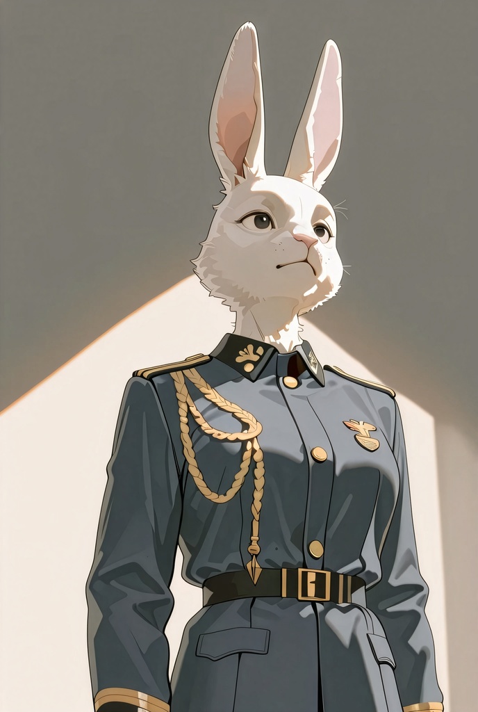 『#01 Rabbit Officer - ウサギ士官』素材4枚