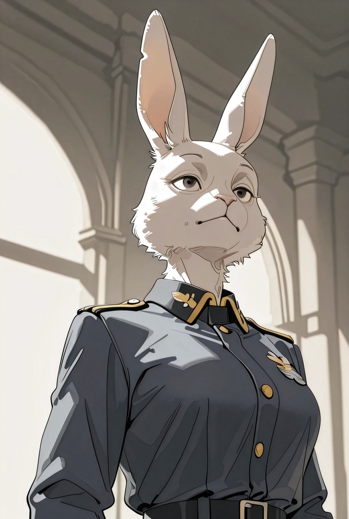 『#01 Rabbit Officer - ウサギ士官』素材4枚