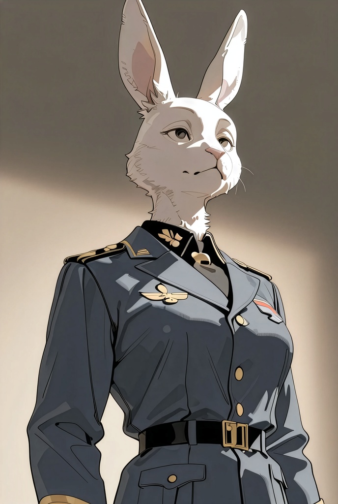 『#01 Rabbit Officer - ウサギ士官』素材4枚