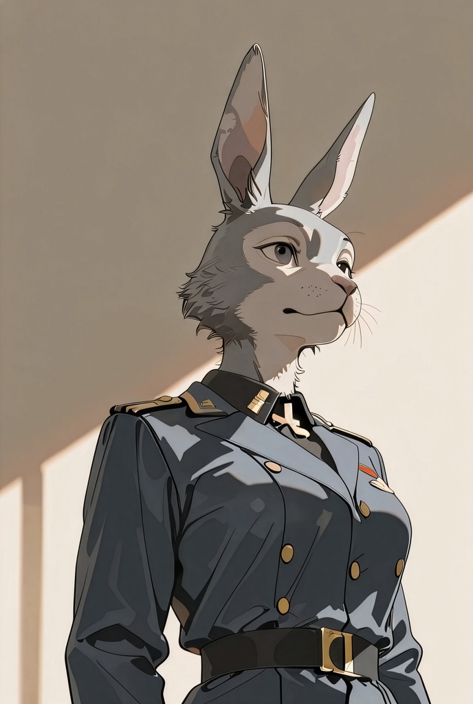 『#06 Rabbit Officer - ウサギ士官』素材4枚