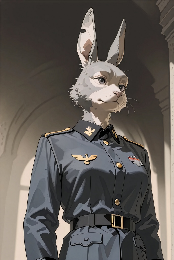 『#06 Rabbit Officer - ウサギ士官』素材4枚