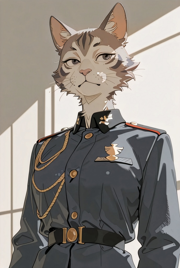 『#14 Cat Officer - ネコ士官』素材4枚