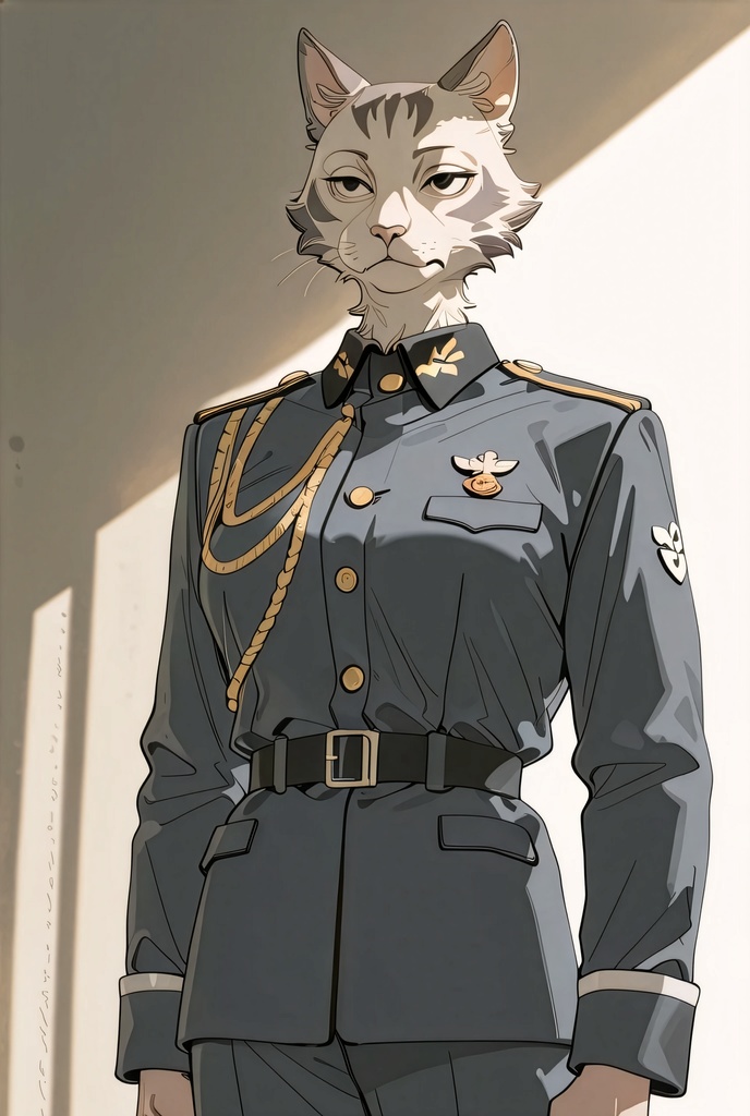 『#14 Cat Officer - ネコ士官』素材4枚