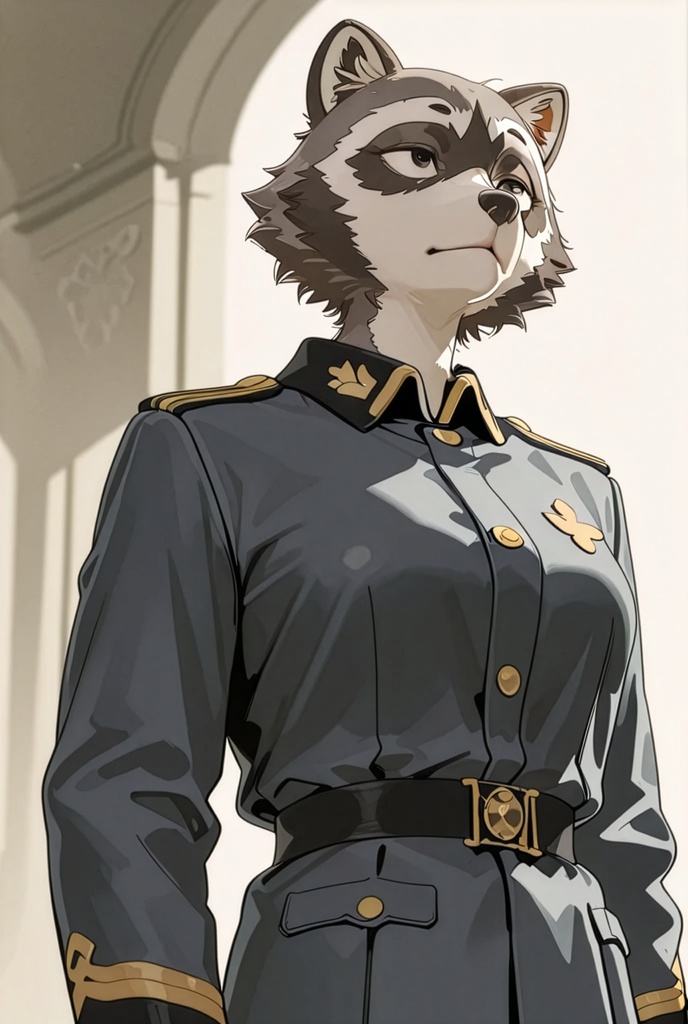 『#15 Raccoon Dog Officer - アライグマ士官』素材4枚
