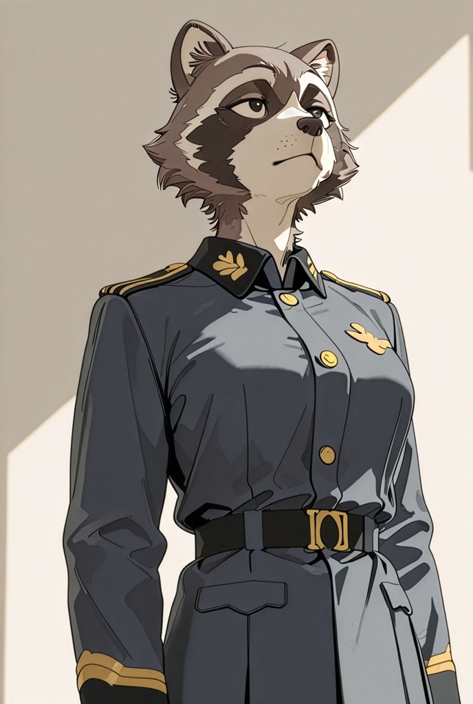 『#15 Raccoon Dog Officer - アライグマ士官』素材4枚