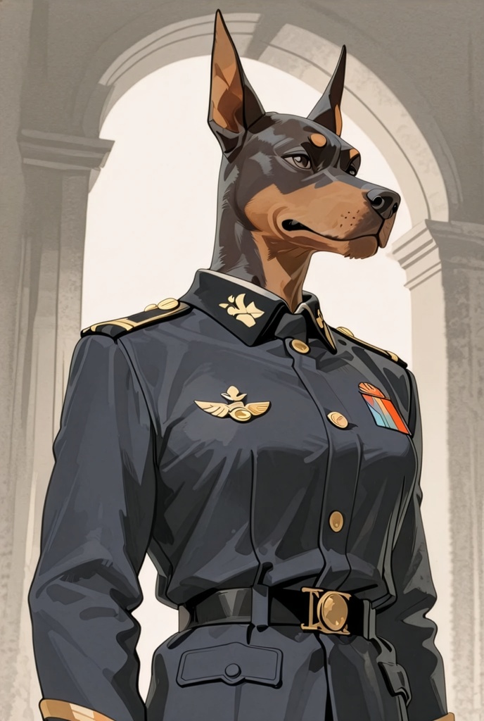 『＃17　Dobermann Officer - ドーベルマン士官』素材4枚