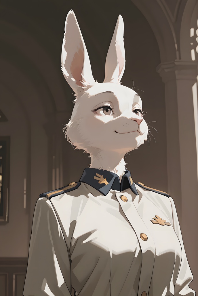 獣人軍人素材集:白うさぎ士官、白制服 Beastman Soldier Material Collection:White Rabbit Officer, White Uniform