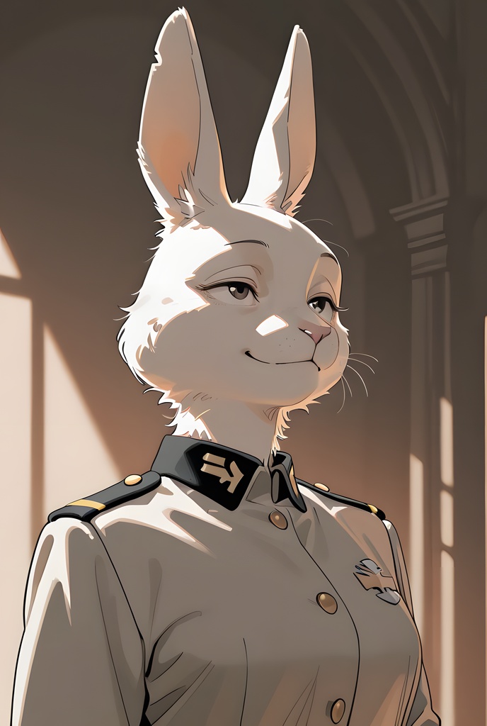 獣人軍人素材集:白うさぎ士官、白制服 Beastman Soldier Material Collection:White Rabbit Officer, White Uniform
