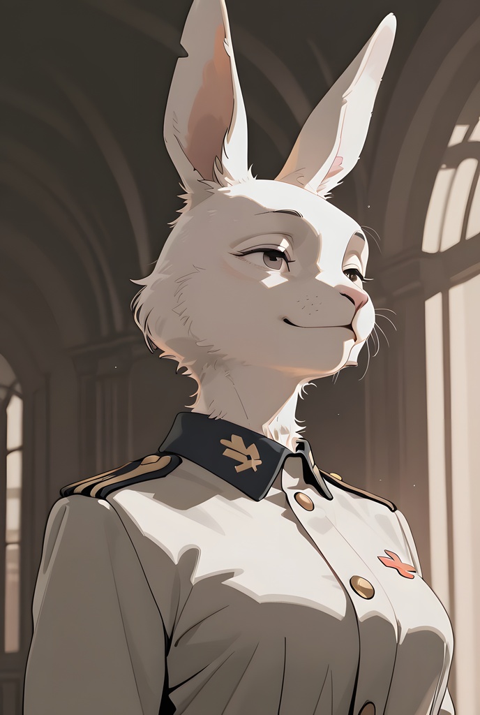 獣人軍人素材集:白うさぎ士官、白制服 Beastman Soldier Material Collection:White Rabbit Officer, White Uniform