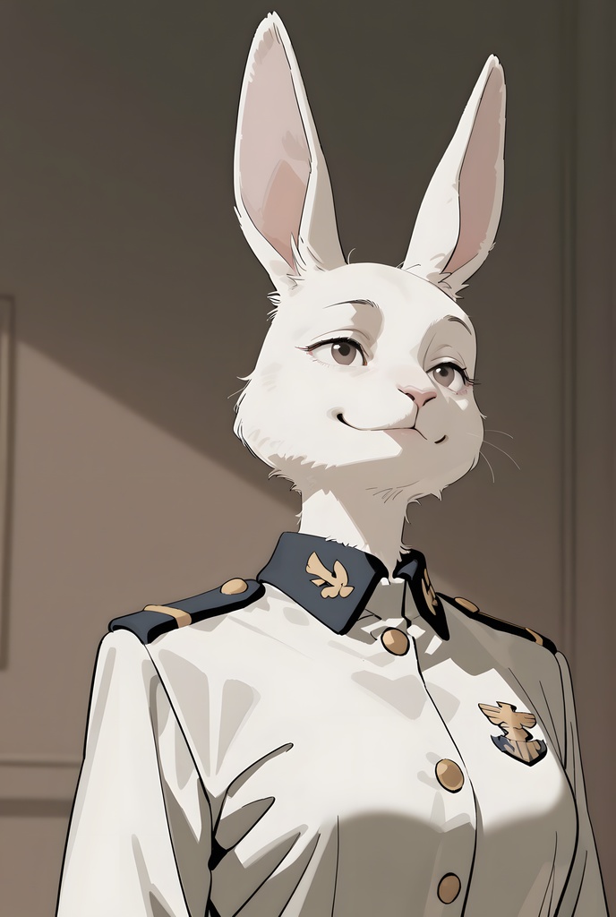 獣人軍人素材集:白うさぎ士官、白制服 Beastman Soldier Material Collection:White Rabbit Officer, White Uniform