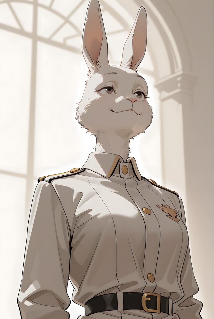 獣人軍人素材集:白うさぎ士官、白制服 Beastman Soldier Material Collection:White Rabbit Officer, White Uniform