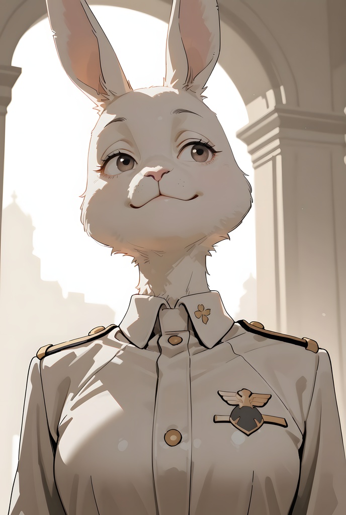 獣人軍人素材集:白うさぎ士官、白制服 Beastman Soldier Material Collection:White Rabbit Officer, White Uniform