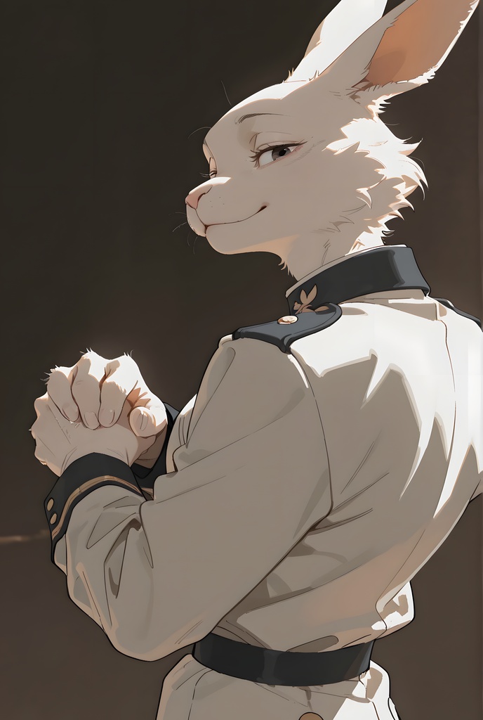 獣人軍人素材集:白うさぎ士官、白制服 Beastman Soldier Material Collection:White Rabbit Officer, White Uniform