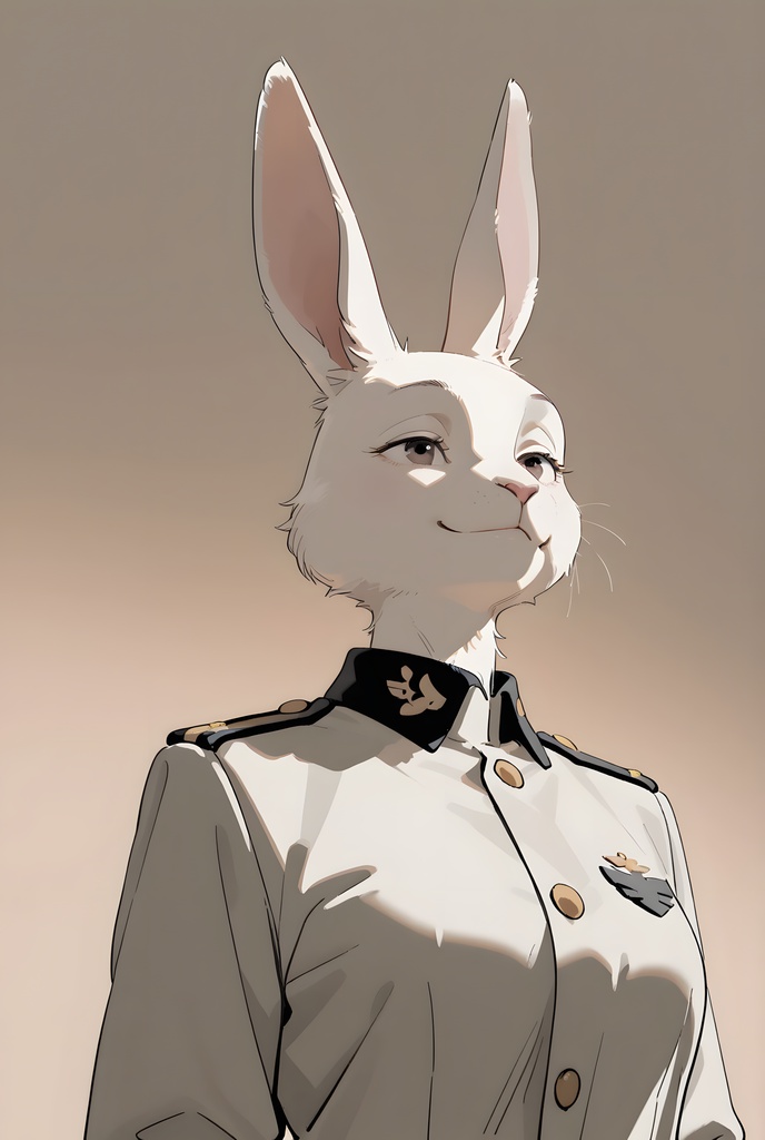 獣人軍人素材集:白うさぎ士官、白制服 Beastman Soldier Material Collection:White Rabbit Officer, White Uniform