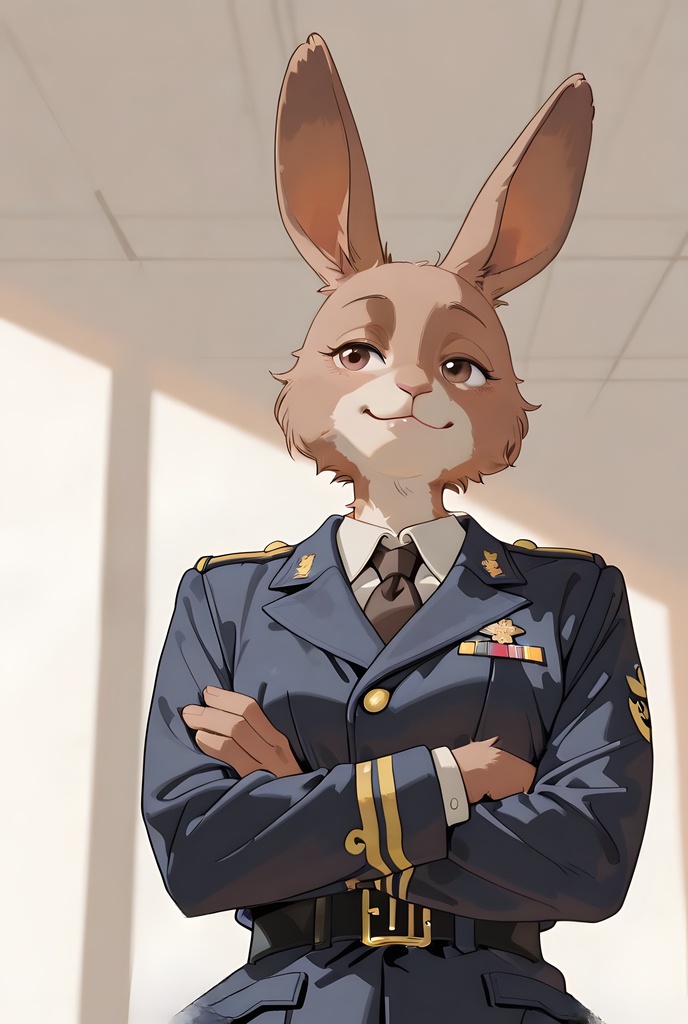 獣人軍人素材集:茶うさぎ士官、紺制服 Beastman Soldier Material Collection:Brown Rabbit Officer, Navy Uniform