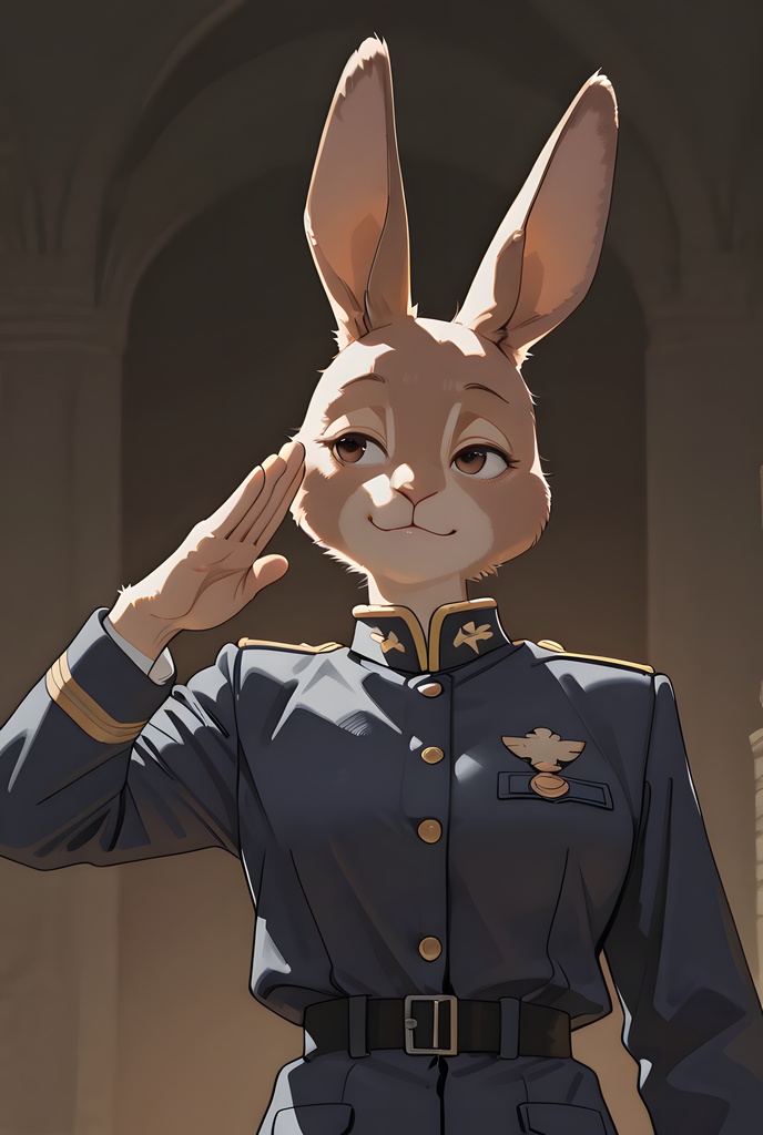 獣人軍人素材集:茶うさぎ士官、紺制服 Beastman Soldier Material Collection:Brown Rabbit Officer, Navy Uniform