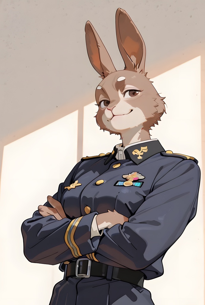 獣人軍人素材集:茶うさぎ士官、紺制服 Beastman Soldier Material Collection:Brown Rabbit Officer, Navy Uniform