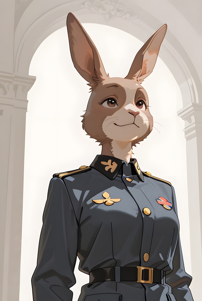 獣人軍人素材集:茶うさぎ士官、紺制服 Beastman Soldier Material Collection:Brown Rabbit Officer, Navy Uniform
