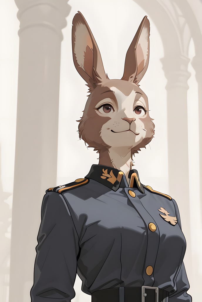 獣人軍人素材集:茶うさぎ士官、紺制服 Beastman Soldier Material Collection:Brown Rabbit Officer, Navy Uniform