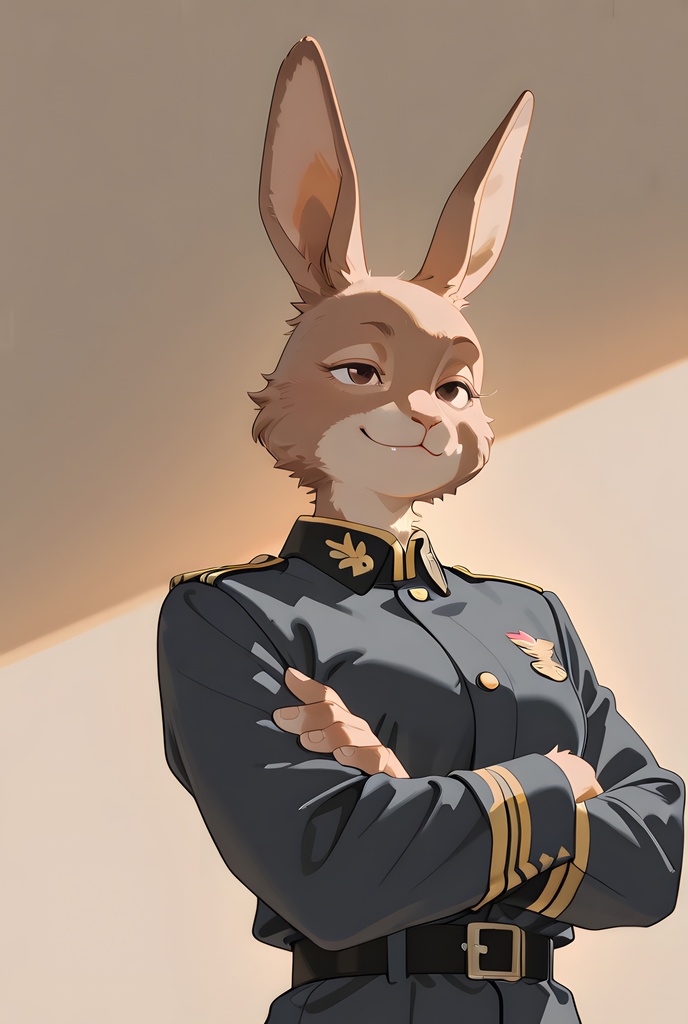 獣人軍人素材集:茶うさぎ士官、紺制服 Beastman Soldier Material Collection:Brown Rabbit Officer, Navy Uniform