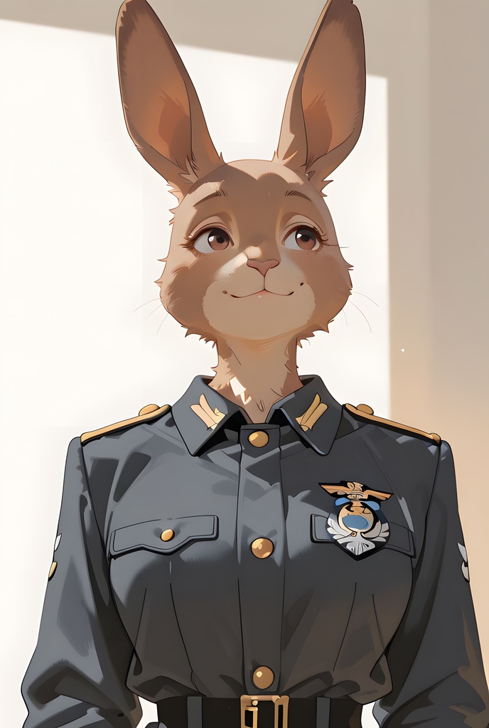 獣人軍人素材集:茶うさぎ士官、紺制服 Beastman Soldier Material Collection:Brown Rabbit Officer, Navy Uniform