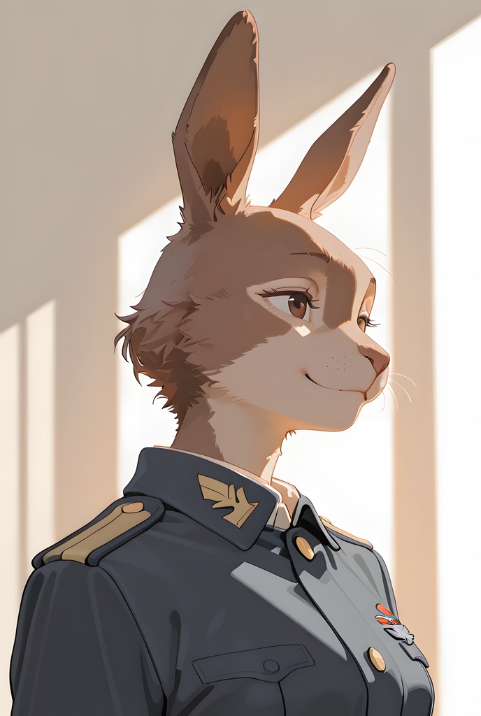 獣人軍人素材集:茶うさぎ士官、紺制服 Beastman Soldier Material Collection:Brown Rabbit Officer, Navy Uniform