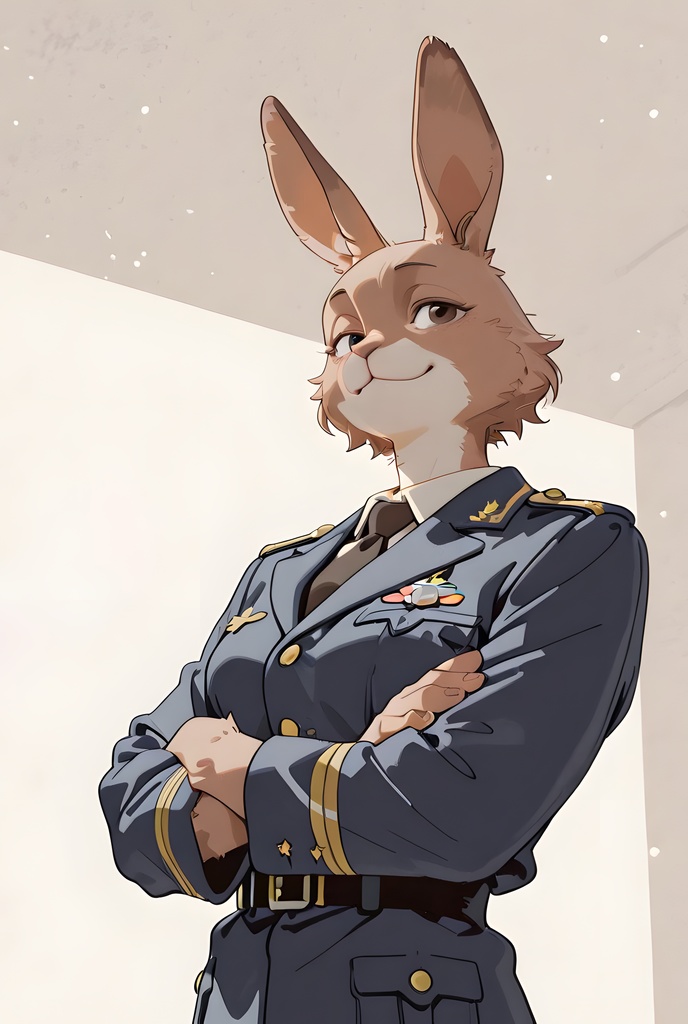 獣人軍人素材集:茶うさぎ士官、紺制服 Beastman Soldier Material Collection:Brown Rabbit Officer, Navy Uniform
