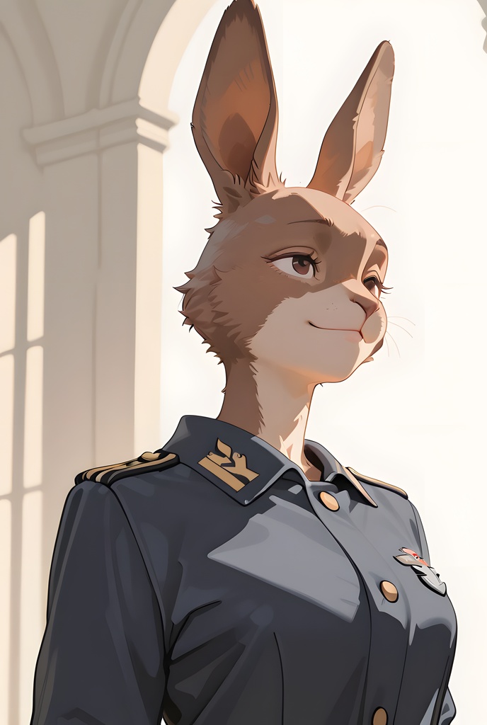 獣人軍人素材集:茶うさぎ士官、紺制服 Beastman Soldier Material Collection:Brown Rabbit Officer, Navy Uniform