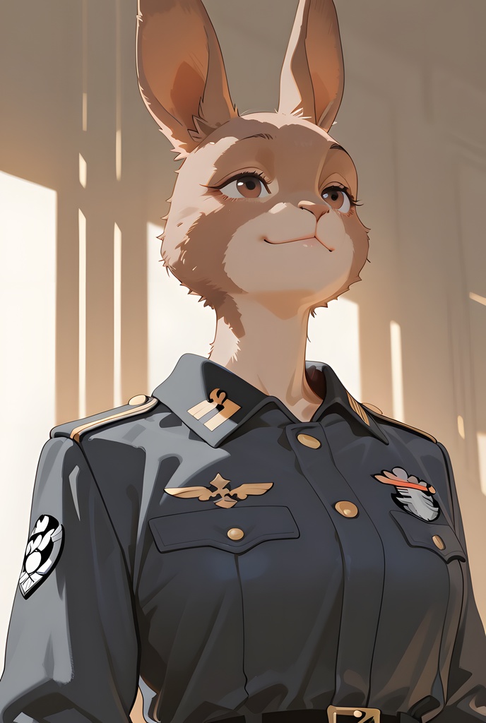獣人軍人素材集:茶うさぎ士官、紺制服 Beastman Soldier Material Collection:Brown Rabbit Officer, Navy Uniform