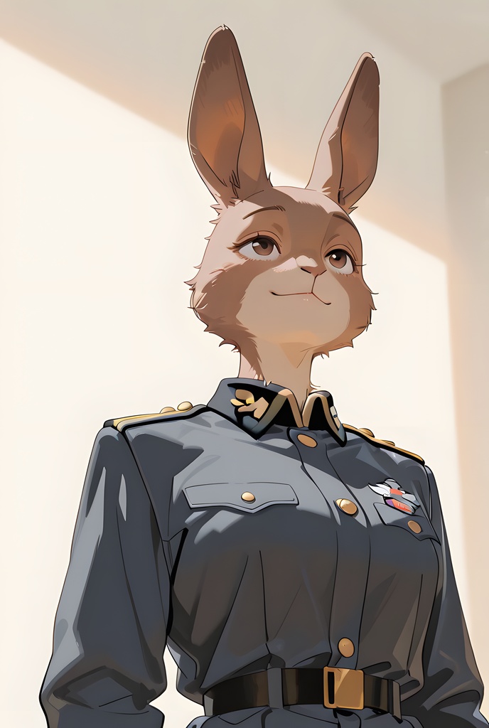 獣人軍人素材集:茶うさぎ士官、紺制服 Beastman Soldier Material Collection:Brown Rabbit Officer, Navy Uniform