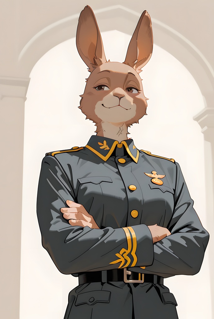 獣人軍人素材集:茶うさぎ士官、紺制服 Beastman Soldier Material Collection:Brown Rabbit Officer, Navy Uniform