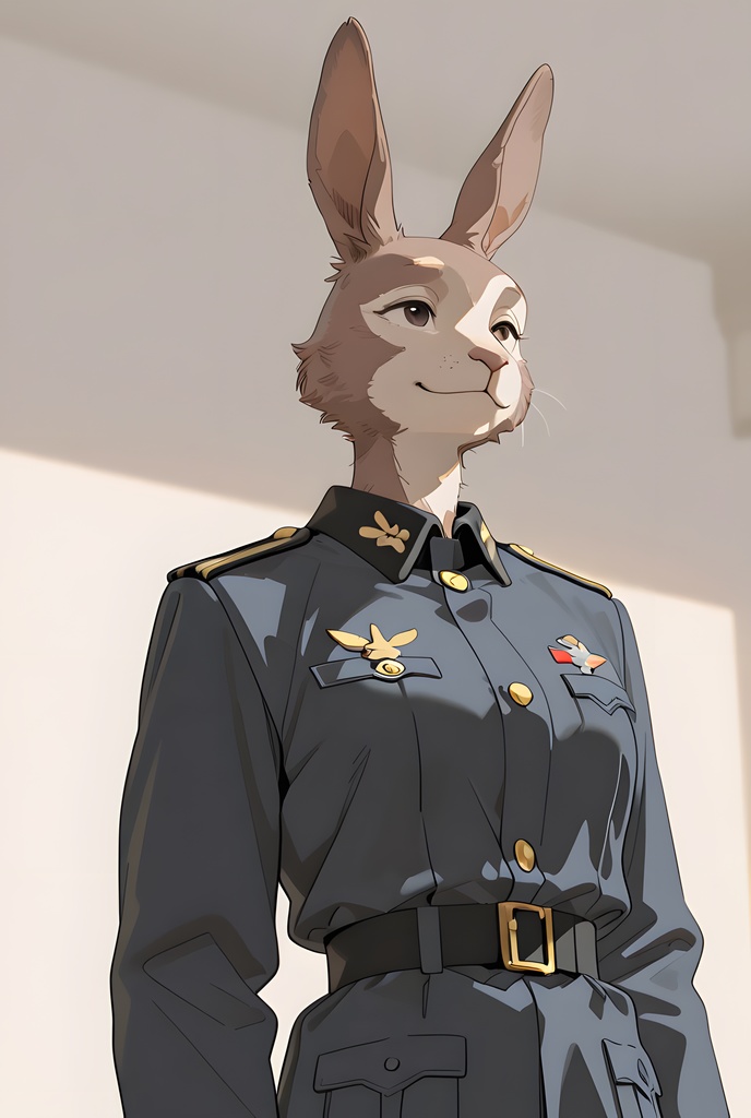 獣人軍人素材集:茶うさぎ士官、紺制服 Beastman Soldier Material Collection:Brown Rabbit Officer, Navy Uniform