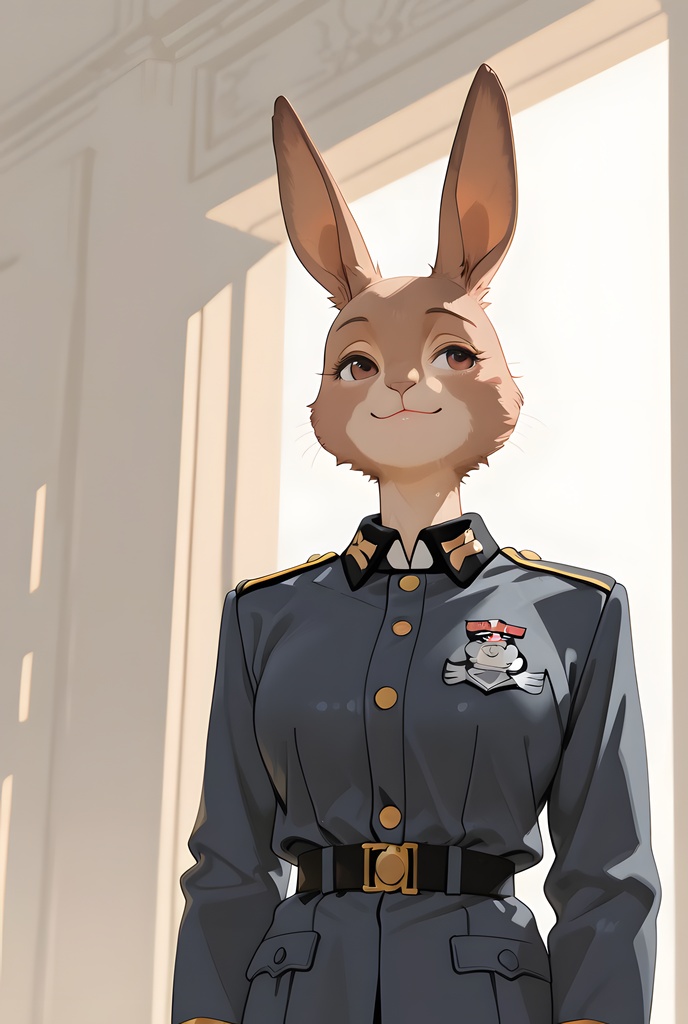 獣人軍人素材集:茶うさぎ士官、紺制服 Beastman Soldier Material Collection:Brown Rabbit Officer, Navy Uniform