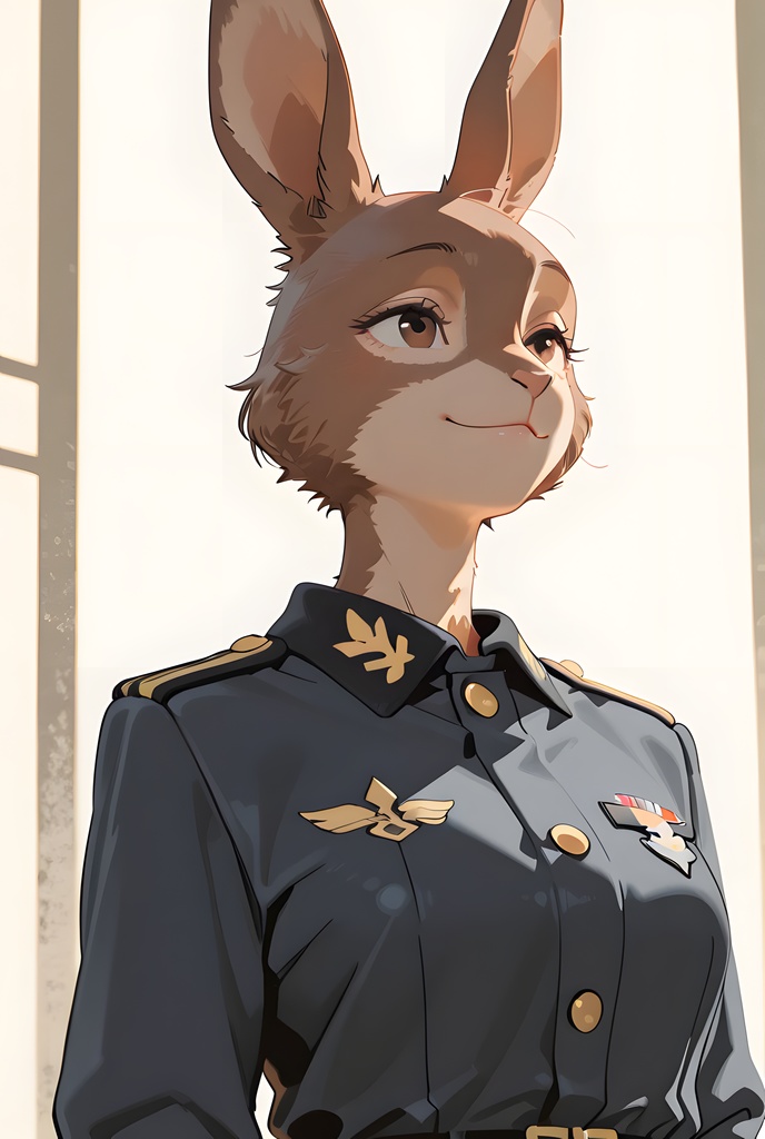 獣人軍人素材集:茶うさぎ士官、紺制服 Beastman Soldier Material Collection:Brown Rabbit Officer, Navy Uniform